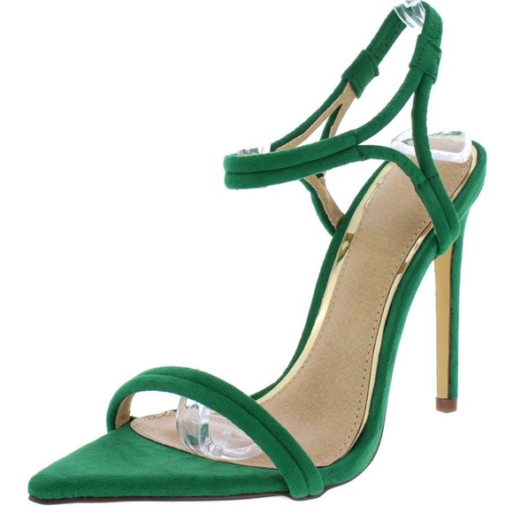 🆕Kelly Green Ankle Strap Pointed Toe Sandals - Picture 1 of 4